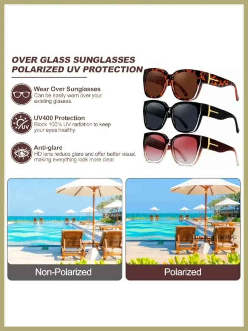 3 Pack Polarized Fit Over Sunglasses Over Glasses UV400 Unisex